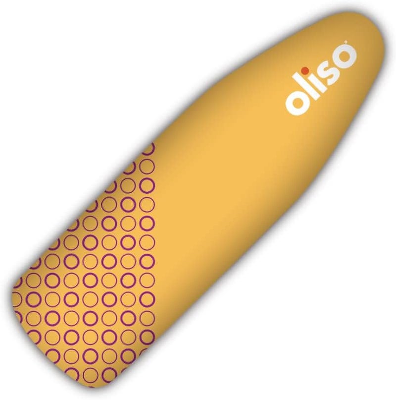 Oliso Ironing Board Cover – 100% Cotton with Professional Felt Pad, Fits Standard 54" x 15" Boards – Secure Fit with Wide Elastic Edge & Adjustable Straps – Yellow - Image 1